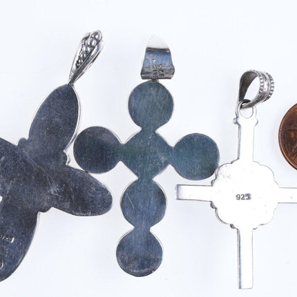 3 Vintage Sterling silver Cross pendants - Estate Fresh Austin