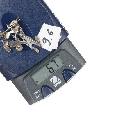 3 Vintage Zuni and Navajo silver turquoise inlay Roadrunner pins - Estate Fresh Austin