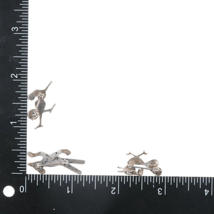 3 Vintage Zuni and Navajo silver turquoise inlay Roadrunner pins - Estate Fresh Austin