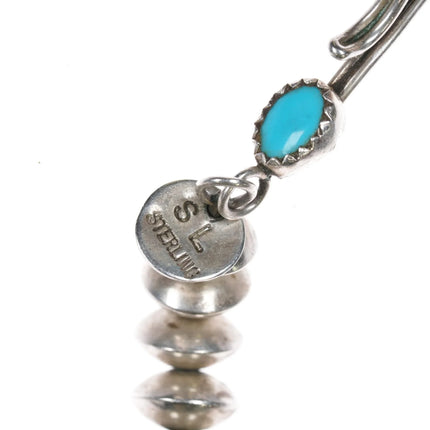 30" SL Vintage Navajo Pearl sterling necklace with turquoise clasp - Estate Fresh Austin