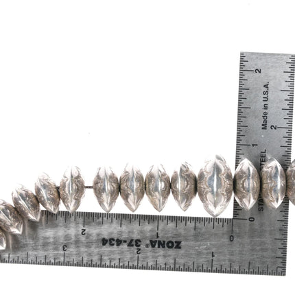 30" SL Vintage Navajo Pearl sterling necklace with turquoise clasp - Estate Fresh Austin