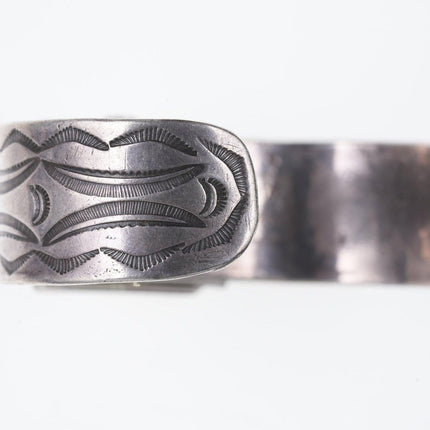 30's - 40's Heavy Stamped Native American Silver watch cuff with original working - Estate Fresh Austin