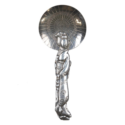 30's - 40's Japanese 950 silver Figural woman tea caddy spoon - Estate Fresh Austin