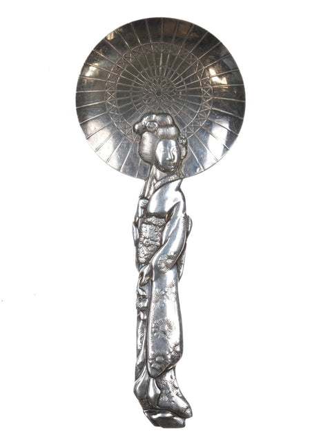 30's - 40's Japanese 950 silver Figural woman tea caddy spoon - Estate Fresh Austin