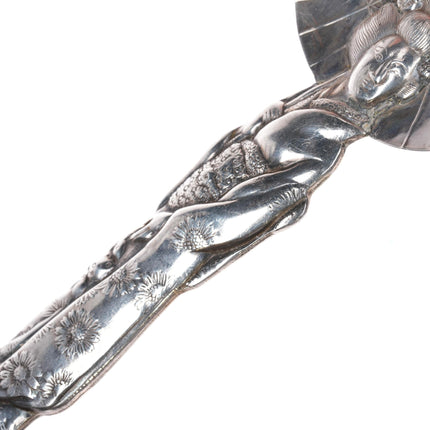 30's - 40's Japanese 950 silver Figural woman tea caddy spoon - Estate Fresh Austin