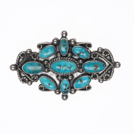 30's - 40's Native American silver turquoise cluster pin - Estate Fresh Austin