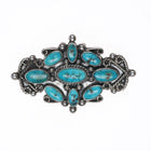 30's-40's Native American silver turquoise cluster pin - Estate Fresh Austin