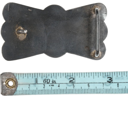 30's-40's Navajo Silver and turquoise bowtie belt buckle - Estate Fresh Austin