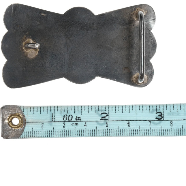 30's-40's Navajo Silver and turquoise bowtie belt buckle - Estate Fresh Austin