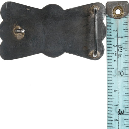 30's-40's Navajo Silver and turquoise bowtie belt buckle - Estate Fresh Austin