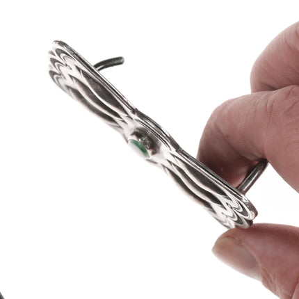 30's-40's Navajo Silver and turquoise bowtie belt buckle - Estate Fresh Austin