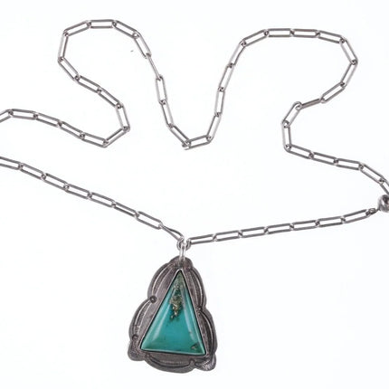 30's-40's Navajo silver and turquoise pendant/necklace - Estate Fresh Austin