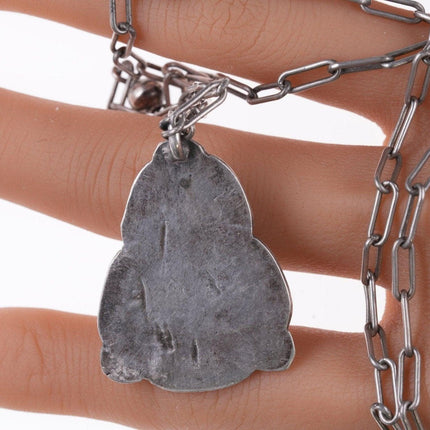 30's-40's Navajo silver and turquoise pendant/necklace - Estate Fresh Austin