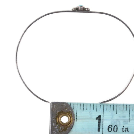 6.12" 30's-40's Navajo Sterling/turquoise slim stacker cuff bracelet - Estate Fresh Austin