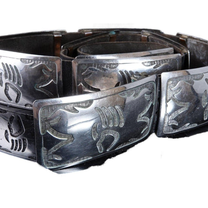 33 - 36" Hopi Sterling silver Overlay Style Concho belt - Estate Fresh Austin