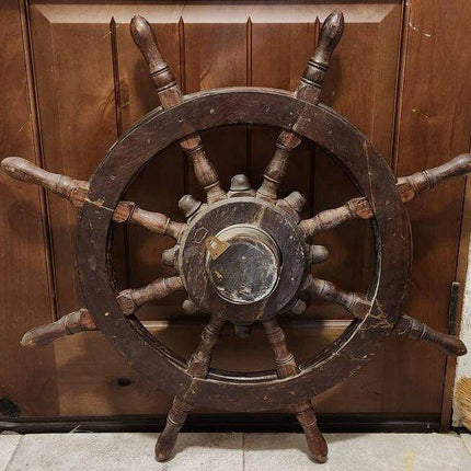 34" Antique ships wheel - Estate Fresh Austin