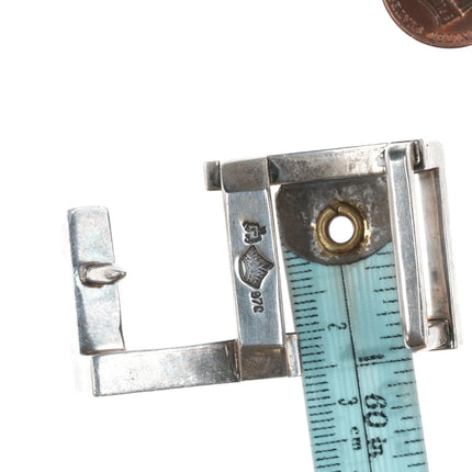 3/4" Antonio Pineda (1919-2009) Taxco Sterling onyx inlaid belt buckle - Estate Fresh Austin