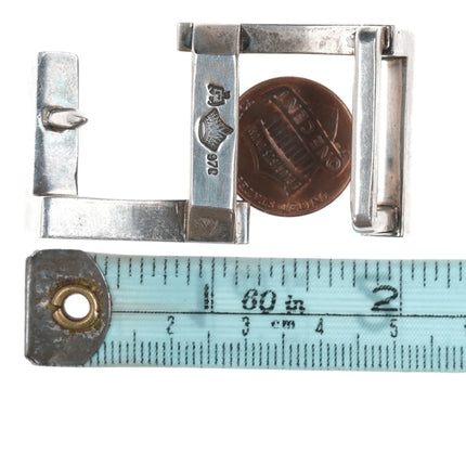 3/4" Antonio Pineda (1919-2009) Taxco Sterling onyx inlaid belt buckle - Estate Fresh Austin