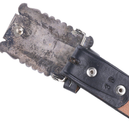 36" Vintage Native American sterling silver heartline bear belt buckle - Estate Fresh Austin