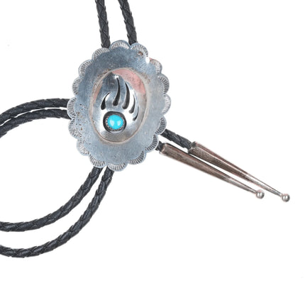 37" Vintage Navajo silver shadowbox bolo tie - Estate Fresh Austin