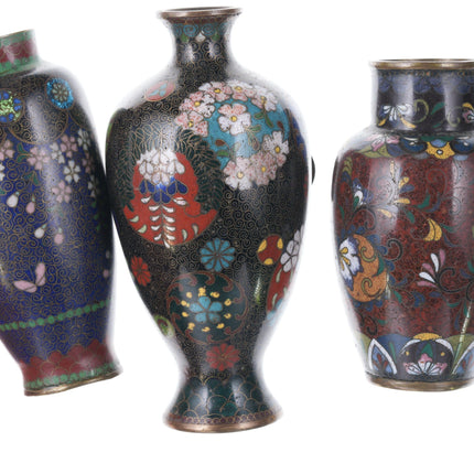 Antique Japanese Meiji Period Cloisonne vases