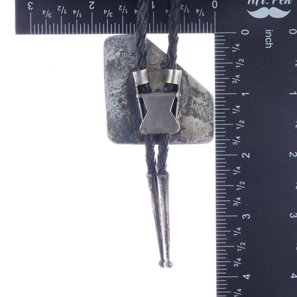 38" c1980 Jozef Sterling Chrysocolla bolo tie - Estate Fresh Austin