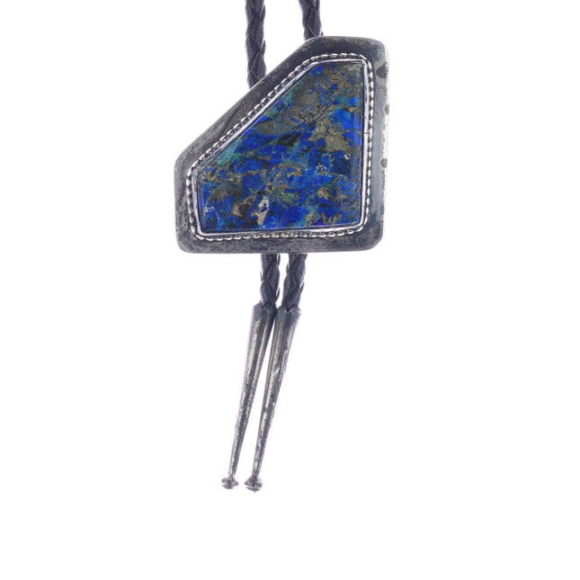 38" c1980 Jozef Sterling Chrysocolla bolo tie - Estate Fresh Austin