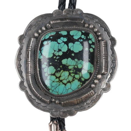 38" Robert Johnson Navajo sterling and turquoise bolo tie - Estate Fresh Austin