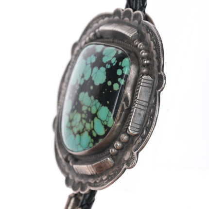 38" Robert Johnson Navajo sterling and turquoise bolo tie - Estate Fresh Austin