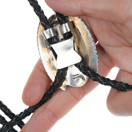 38" Vintage Navajo Modernist style turquoise bolo tie - Estate Fresh Austin