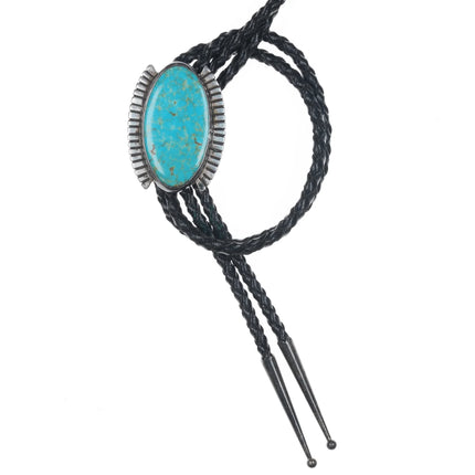 38" Vintage Navajo Modernist style turquoise bolo tie - Estate Fresh Austin