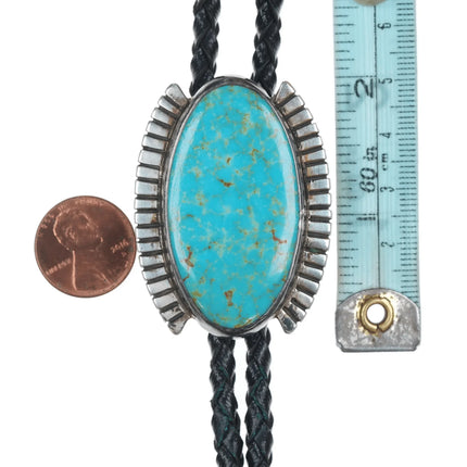38" Vintage Navajo Modernist style turquoise bolo tie - Estate Fresh Austin