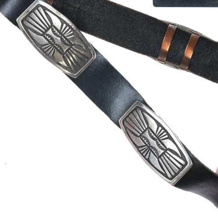 39"-42" Vintage Southwestern sterling concho belt - Estate Fresh Austin