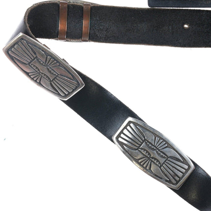 39"-42" Vintage Southwestern sterling concho belt - Estate Fresh Austin