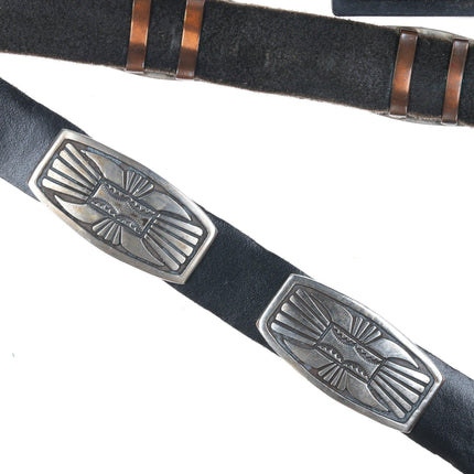 39"-42" Vintage Southwestern sterling concho belt - Estate Fresh Austin