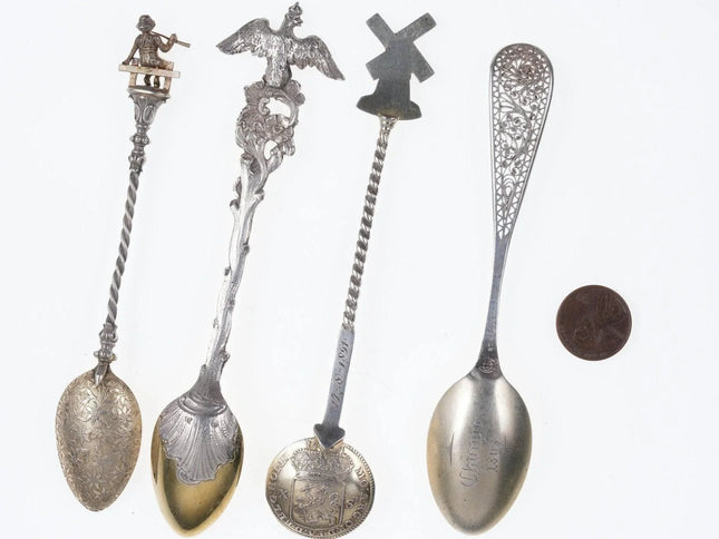4 1890's Incredible Sterling collector spoons - Estate Fresh Austin
