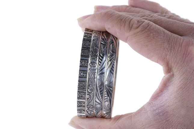 4 1939-1950's Danecraft Felch Sterling Bangles Worlds fair - Estate Fresh Austin