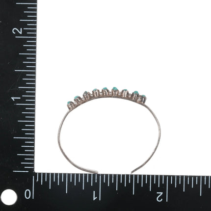 4" 40's-50's Zuni silver snake eye turquoise baby cuff bracelet - Estate Fresh Austin