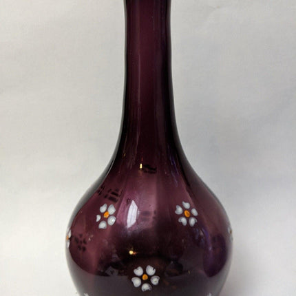 4 Antique Barber Bottles Amethyst Cobalt Blue Opalescent Glass - Estate Fresh Austin