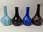 4 Antique Barber Bottles Amethyst Cobalt Blue Opalescent Glass - Estate Fresh Austin