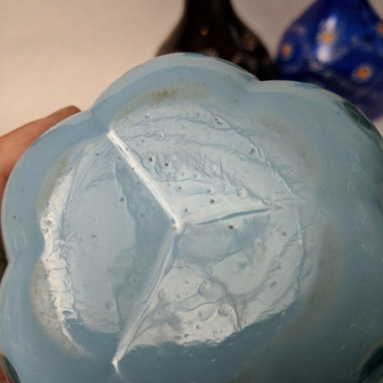 4 Antique Barber Bottles Amethyst Cobalt Blue Opalescent Glass - Estate Fresh Austin