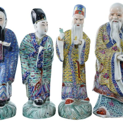 4 Antique Chinese Republic period famille rose figures - Estate Fresh Austin