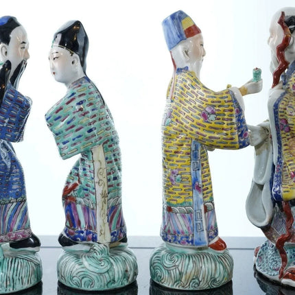 4 Antique Chinese Republic period famille rose figures - Estate Fresh Austin