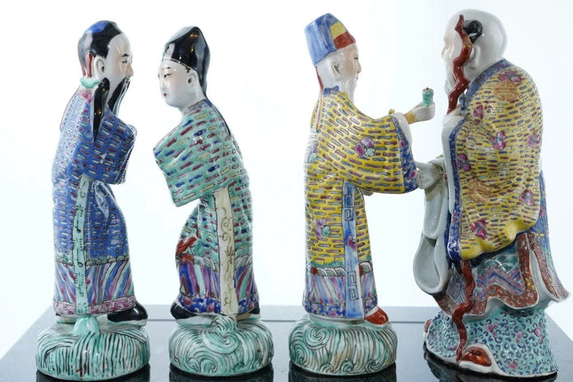 4 Antique Chinese Republic period famille rose figures - Estate Fresh Austin