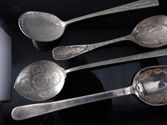 4 Antique Navajo Silver spoons - Estate Fresh Austin