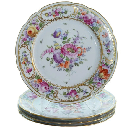 4 c1900 8.25" hand painted Dresden plates - Estate Fresh Austin