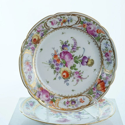4 c1900 8.25" hand painted Dresden plates - Estate Fresh Austin