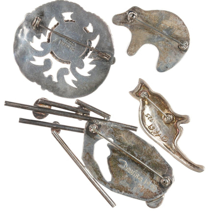 4 Fun Vintage Sterling and stone pins - Estate Fresh Austin