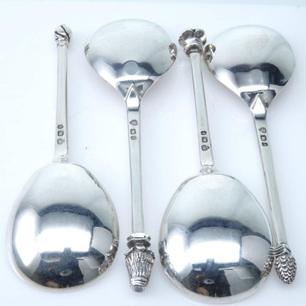 4 nice British sterling Spoons with intricate figures on top - Estate Fresh Austin