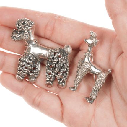 4 retro Sterling silver French Poodle pins - Estate Fresh Austin